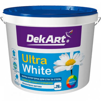 Фарба інтер'єрна для стін і стель білосніжна "Ultra White", 12,6 кг., фото 1