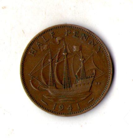 Велика Британія Король Георг VI ½ пенні, 1941 рік №2330