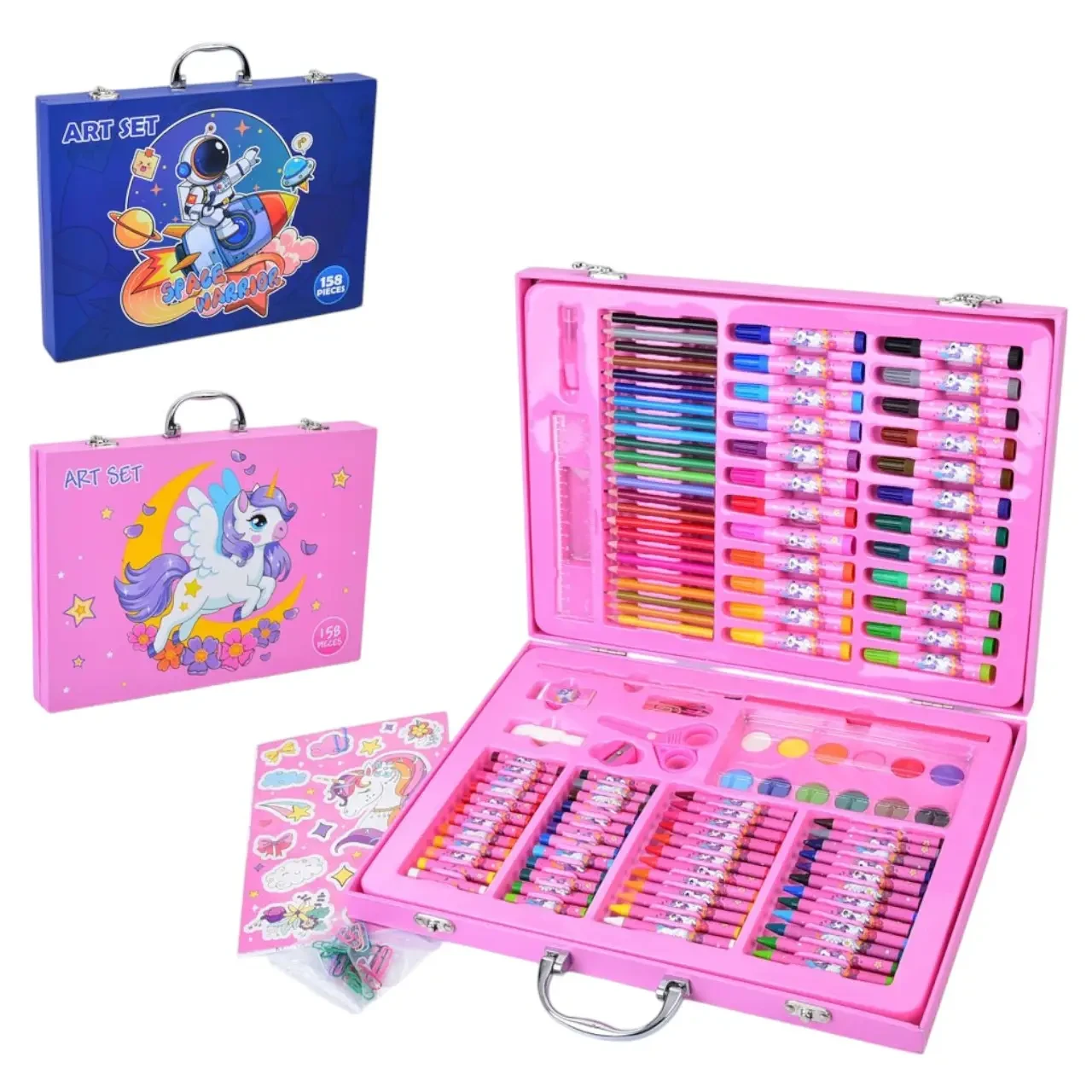 Набір для творчості MK 5441 фарби, олівці, фломастери, 158 предметів, фото 1