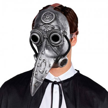 Маска Чумний Доктор стимпанк ABC (срібна), фото 1