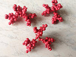 Гілка насадка ягоди гроно червоні 8 см