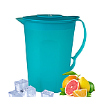 Кувшин синій пластиковий 2,1л, глечик об'ємом 2,1л, фото 8