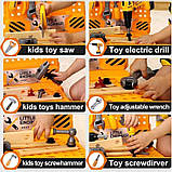 Дитячий ігровий набір інструментів 2в1 у валізі для хлопчика з шуруповертом та інструментами 98 елементів, фото 8