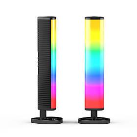 Музичний LED Еквалайзер Нічний 2в1 RGB Bluetooth - Лампа для Стрімів, Реагує на Звук, 16 млн Квітів