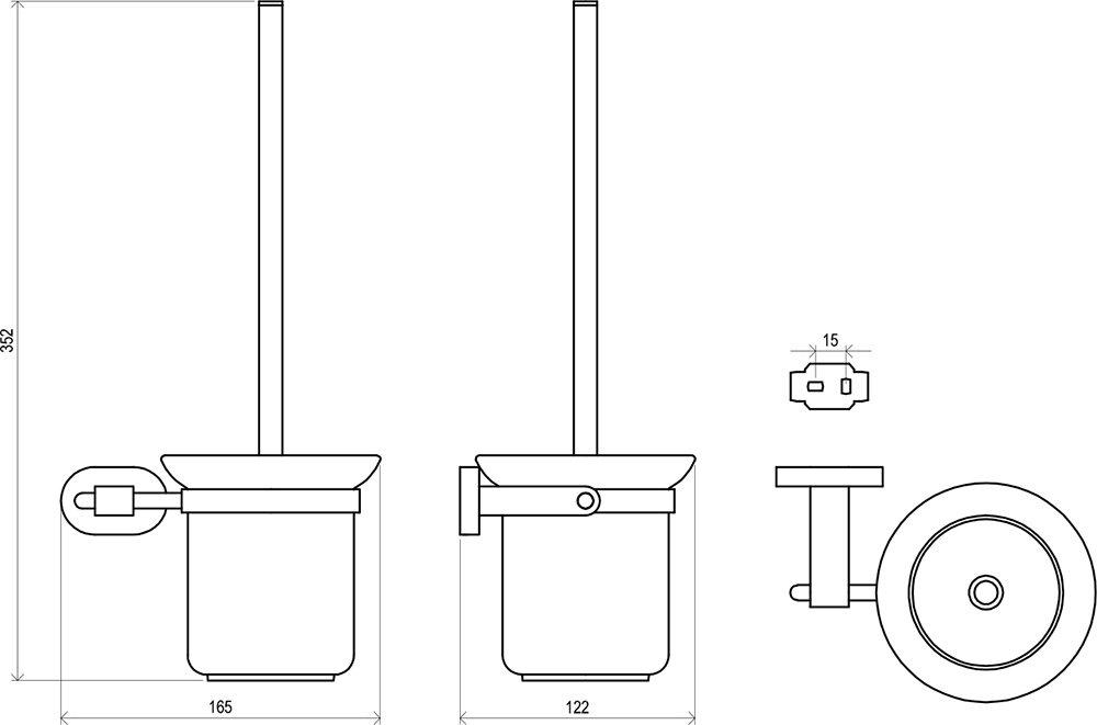 CR 410 Щітка для унітазу із тримачем (скло), фото 1