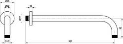 702.00 Кронштейн для верхнього душу, боковий