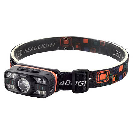 Ліхтар налобний WH-0188-XPE+SMD(white+red), Motion Sensor, ЗУ Type-C, фото 1