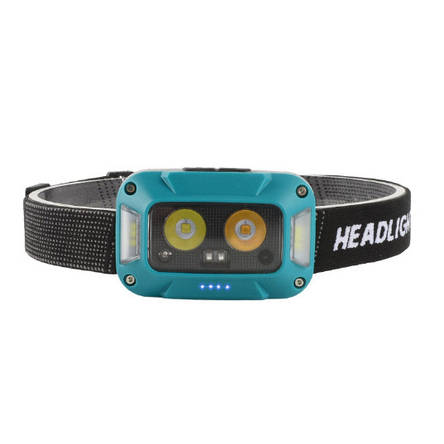 Ліхтар налобний WH-0218-XPG(white+yellow)+SMD(red), Motion Sensor, ЗУ Type-C, фото 1