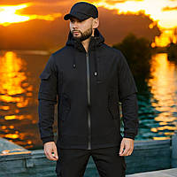 Спортивний костюм дощовий чорний SoftShell чоловічий стильний сучасний модний