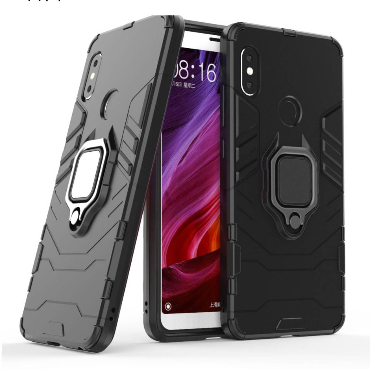 

Бронированный чехол IRON MAN с кольцом под магнит для Xiaomi Redmi Note 5 / Xiaomi Redmi Note 5 PRO, Черный