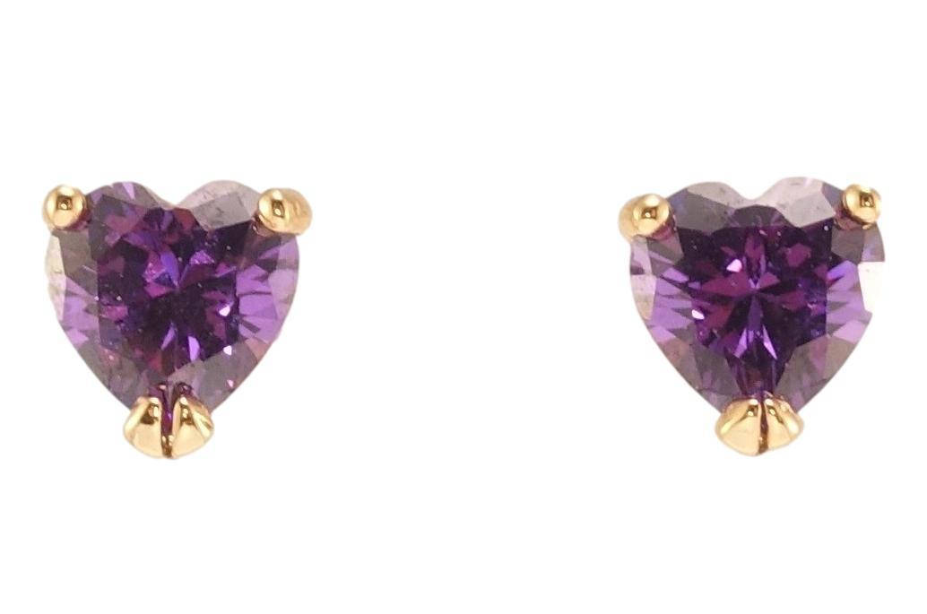 

Серьги Xuping Позолота 18K гвоздики (пусеты) "Сиреневые кристальные сердечки"