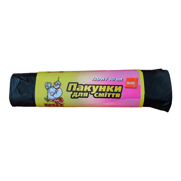

Пакет п/э для мусора 120л(10шт)25мкм черные Козак