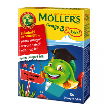 

Mollers Tran Omega-3 рыбки, со вкусом малины, 36 шт