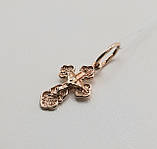 Хрест з розп'яттям в червоному золоті, фото 2