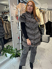 Хутряна жилетка з чорнобурки