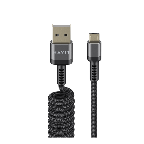 Кабель USB MicroUSB Havit HV-CB6250 2,4A 1,5м чорний, фото 1