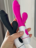 Стильний вібратор подвійної стимуляції, Стимулятор вагінальний з відростком для клітора, Інтимні іграшки, фото 4