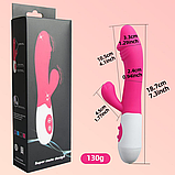 Стильний вібратор подвійної стимуляції, Стимулятор вагінальний з відростком для клітора, Інтимні іграшки, фото 5