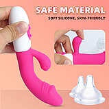 Стильний вібратор подвійної стимуляції, Стимулятор вагінальний з відростком для клітора, Інтимні іграшки, фото 7