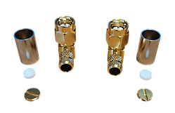 Роз'єм SMA male, кутовий 90 градусів, 0-6 ГГц, 50 Ом, кабель LMR 240, латунь, 16.6×15.0×5.7 мм, під обтиск