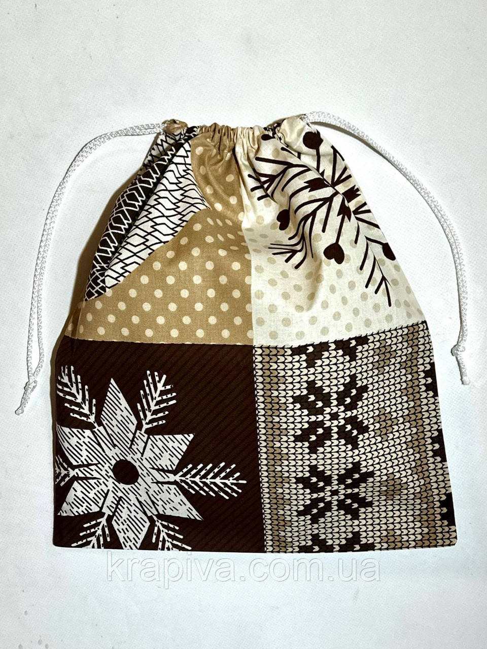 Мішок бавовна Великий Новий Рік, Різдво еко мішок, екоторба, мішок для подарунків різдвяний, подарунковий, фото 1