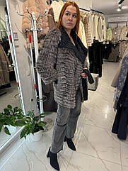 Жіноча жилетка-кардиган з хутра чорнобурки