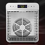 Дегідратор сушіння фруктів овочів 400 Вт з 10 секціями з нержавійки для приготування сухофруктів та овочевих чипсів у домашніх, фото 9