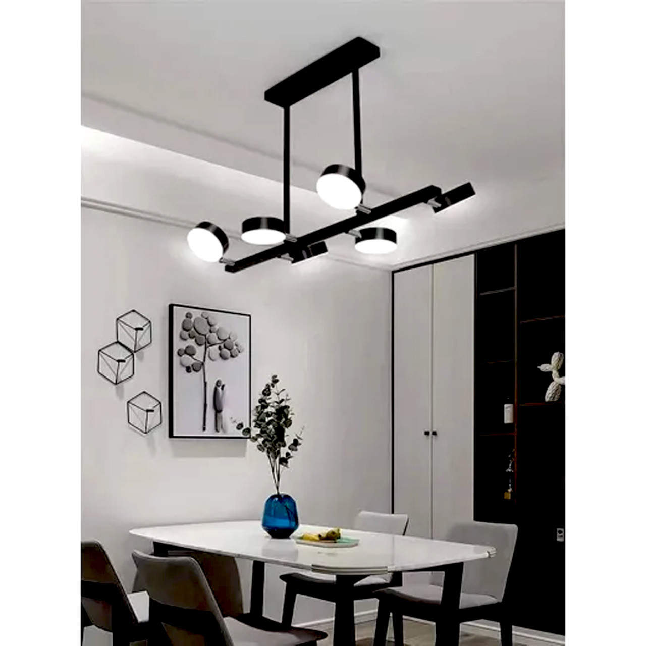 Підвісна Led-люстра в чорному кольорі на 6 джерел світла VALESO G3850-6, фото 1