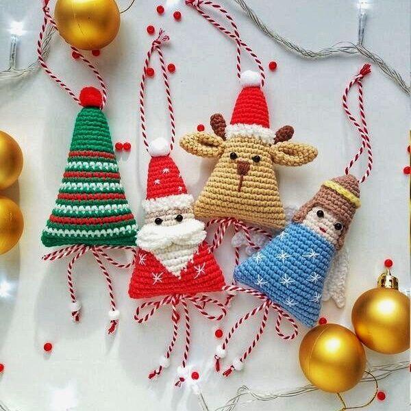 В'язані ялинкові іграшки