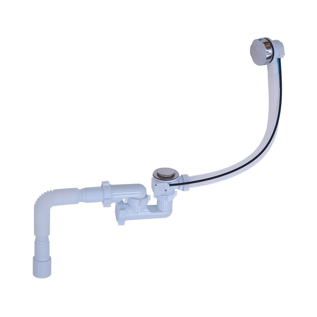 Сифон Waterstal А-28089 для ванни регуляр. з перел. і гнучкою трубою (напівавтомат)