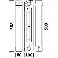 Радіатор біметалевий секційний QUEEN THERM 500/100 (кратно 10), фото 3