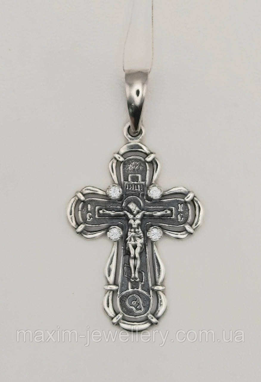 Хрест з розп'яттям зі срібла, фото 1