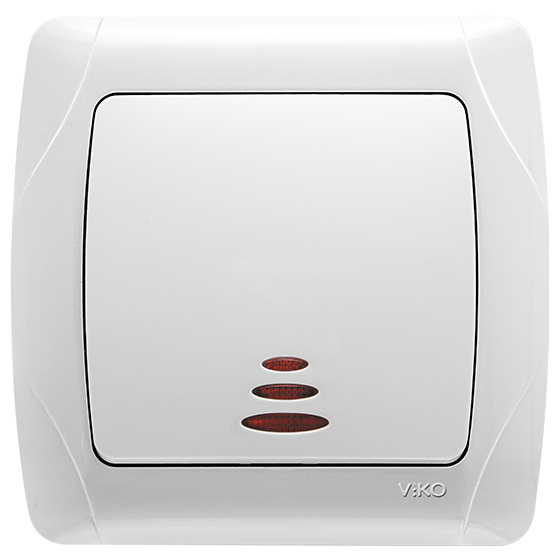 Вимикач з підсвіткою Білий Viko Carmen, 90561019