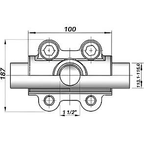 Врізка в трубу з внутрішньою різзю DN100 (113,1-115,0 мм) х 1 1/2 OBD AGAflex, фото 3