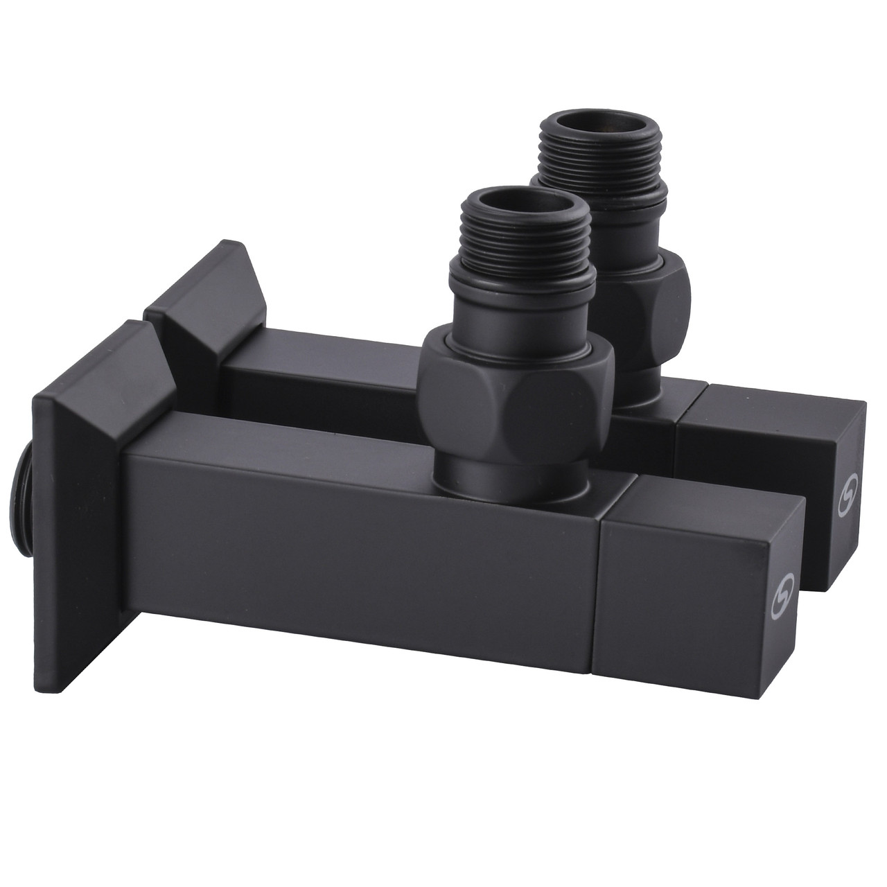 Набір кранів для сушарки для рушників з американкою SOLOMON LUX 1/2 CUBE BLACK 8888 (1уп)