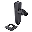 Набір кранів для сушарки для рушників з американкою SOLOMON LUX 1/2 CUBE BLACK 8888 (1уп), фото 7