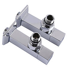 Набір кранів для сушарки для рушників з американкою SOLOMON LUX 1/2 CUBE CHROM 8888 (1уп), фото 5