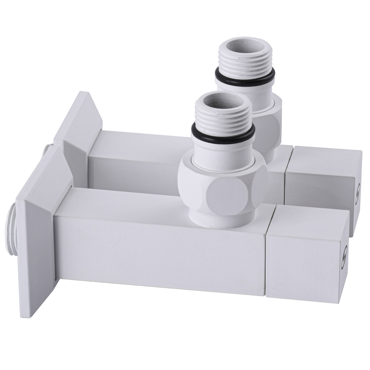 Набір кранів для сушарки для рушників з американкою SOLOMON LUX 1/2" CUBE WHITE 8888 (1уп)