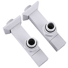 Набір кранів для сушарки для рушників з американкою SOLOMON LUX 1/2" CUBE WHITE 8888 (1уп), фото 6
