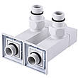 Набір кранів для сушарки для рушників з американкою SOLOMON LUX 1/2" CUBE WHITE 8888 (1уп), фото 7