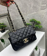 Жіноча стьобана сумочка на ланцюжку (Чорна)