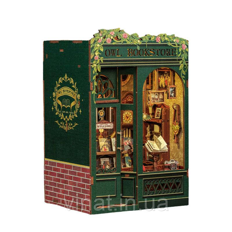 Бук Нук Книгарня Сова Book Nook Owl Bookstore SD-02 Інтер'єрний конструктор 3D Румбокс, фото 1