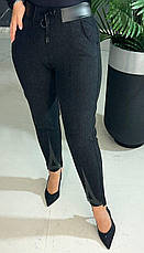 Жіночі теплі чорні брюки на зиму великі розміри, фото 2