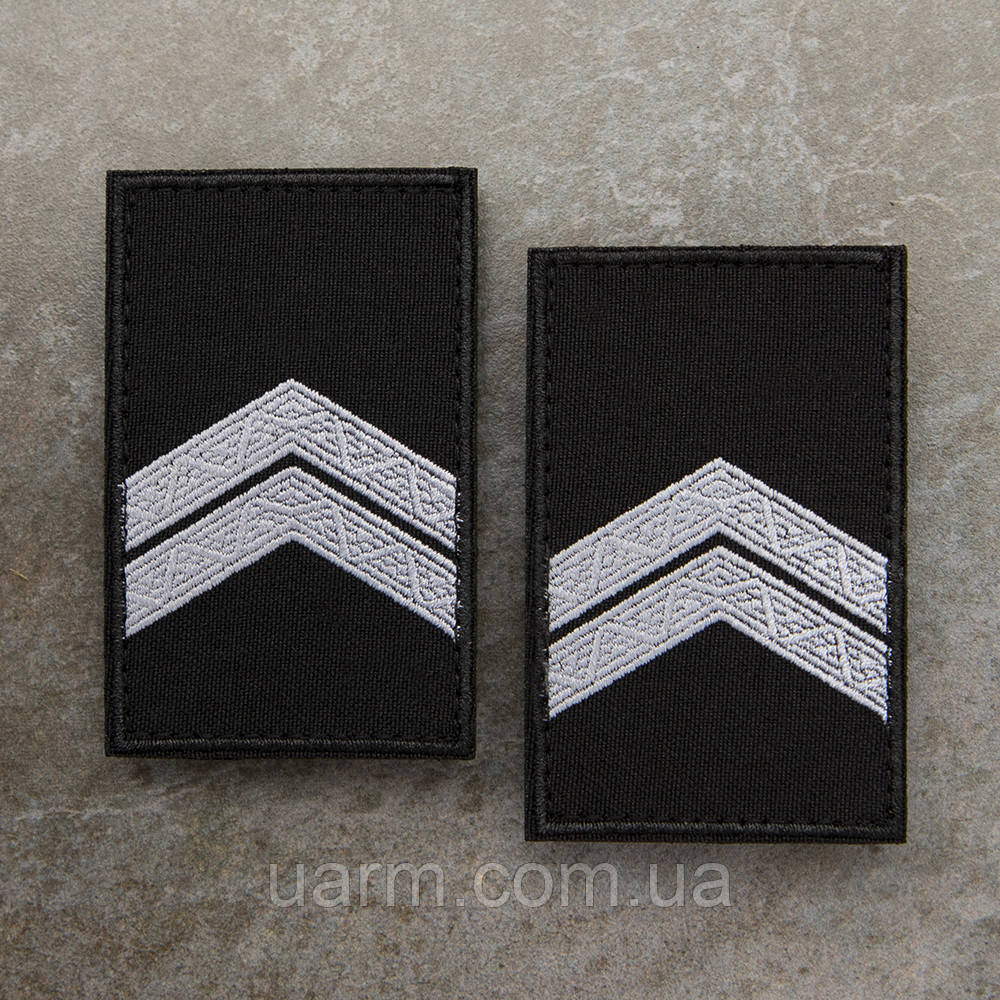 Погони НПУ Капрал комплект 2шт чорний 8 х 5 см, фото 1