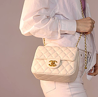 Жіноча стьобана сумочка на ланцюжку (Білий)