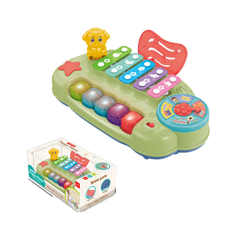 Дитячий ксилофон з підсвічуванням 2 палички Розвиваюча іграшка музичний інструмент з мелодіями звуками 5 тонів, фото 1