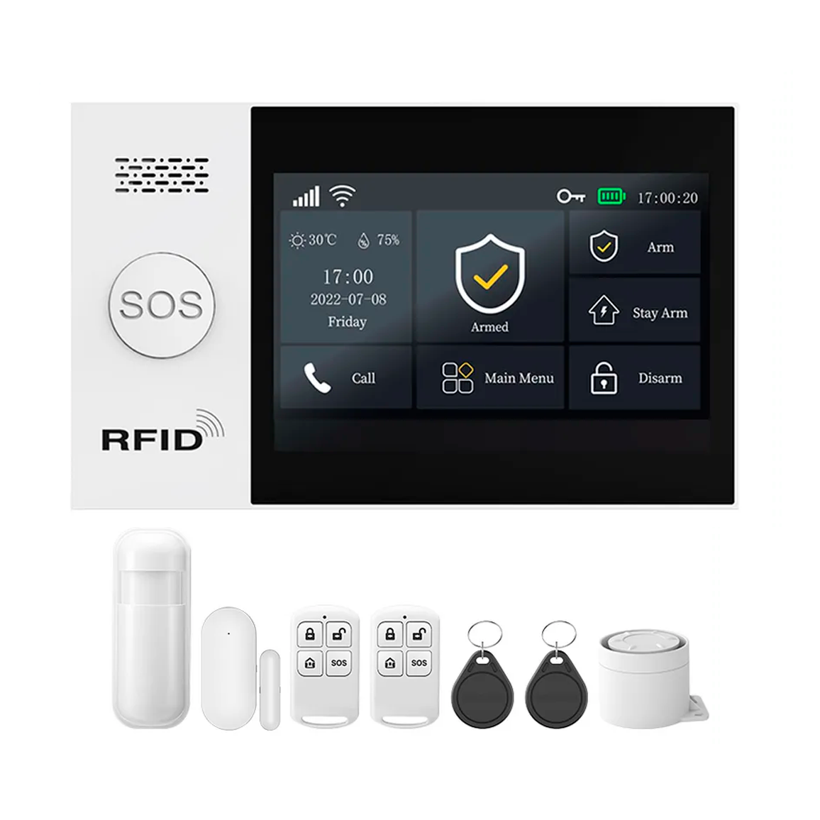 Розумна охоронна система 4G/Wi-Fi PGST Tuya PG-107. Датчик руху, датчик відкривання дверей, гучна сирена