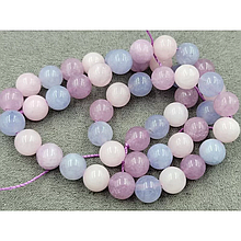 Мікс натуральних намистин берилів (рожевий кварц, аквамарин, кунцит) 8,5мм