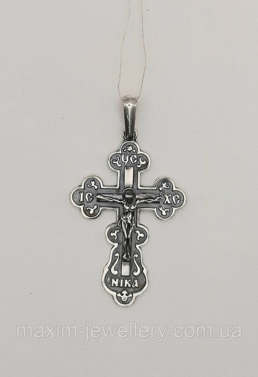 Хрест з розп'яттям зі срібла, фото 1