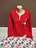 Підліткова піжама для дівчини Фавн Туреччина на 13-16 років розміри 100% бавовна двійка кофта і штани  червоний